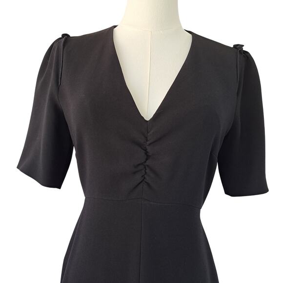 Max Mara Weekend Black Brenda Puff-Sleeve A-line Dress Size 8 US - Picture 4 of 13